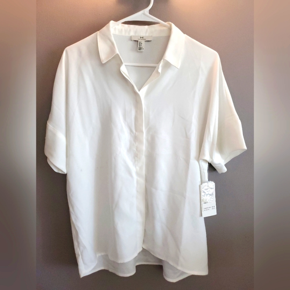 Halston white blouse